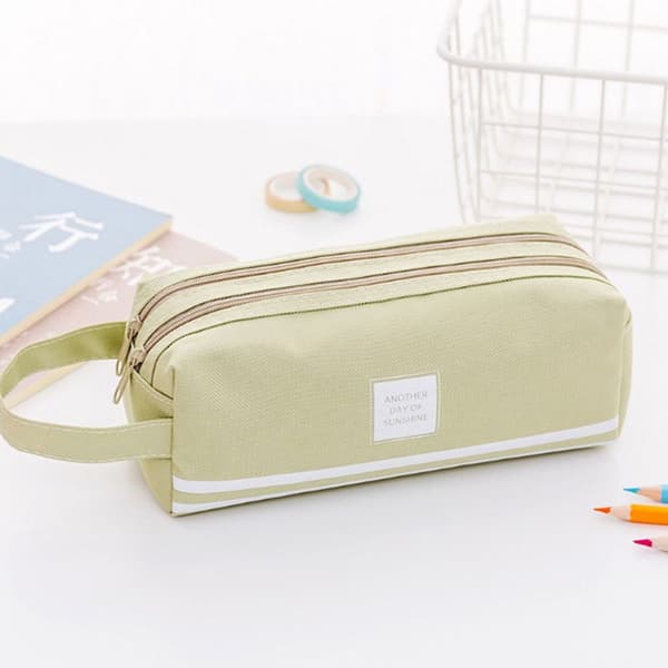 Pencil Case Bærbar Pencil Case Høj Kapacitet Pencil Grøn KLB