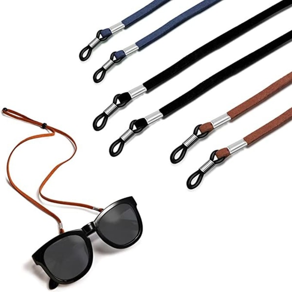 3 pieces anti-shedding glasses chains, leather glasses chains are adjustable