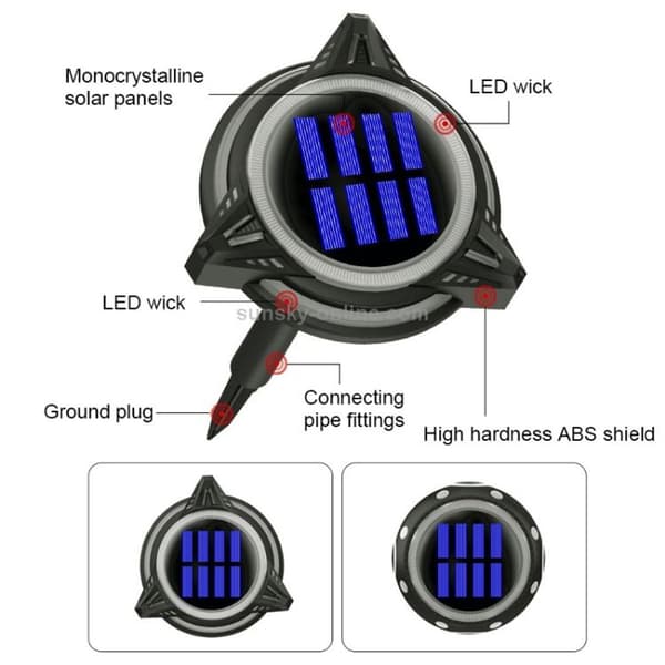 TG-JG00128 8 LED prickig lång rör solenergi utomhus vad