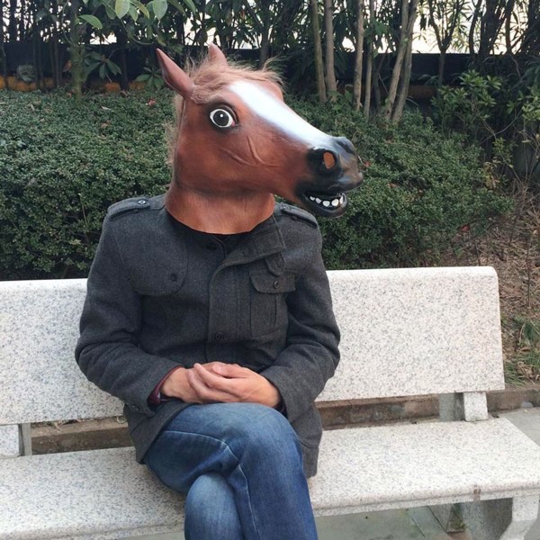 Hestehodemaske Nyhet Cosplay Masquerade Halloween Morsom KLB