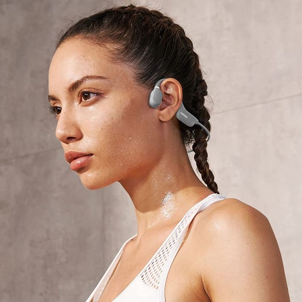 Titanium benledning hörlurar, trådlös Bluetooth grå