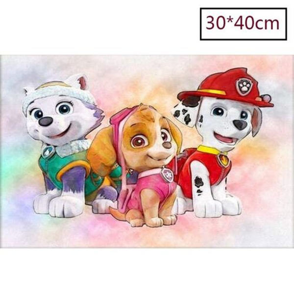DIY Paw Koirapartio 5D Timanttimaalauspakkaukset, Täysporattu Kristallirihkama