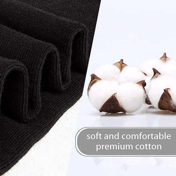 Kvinnors tunna bomullssockor, mjuka bootie-sockor damtopp svart KLB