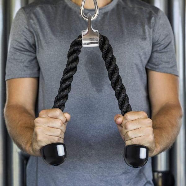 Nylon-tricepsköysi, kierretty köysi triceps-harjoitteluun, liukumaton
