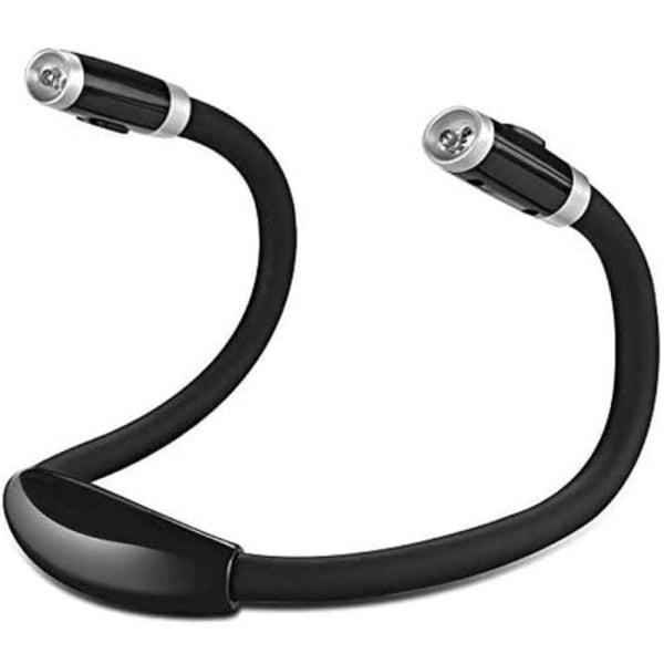 Kirjanvalaisin 4 LED lukulamppu kaulalla, kirjanvalo lukemiseen sängyssä, kaulanvalaisin, 2