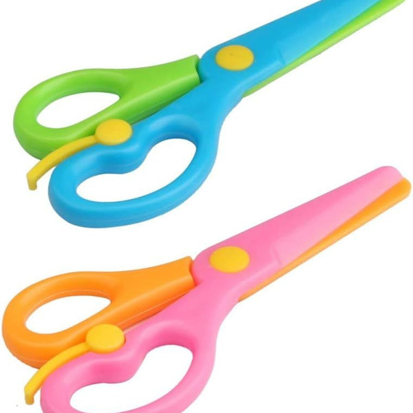 3 stk plastsakser for barn, sikkerhetssakser for barn