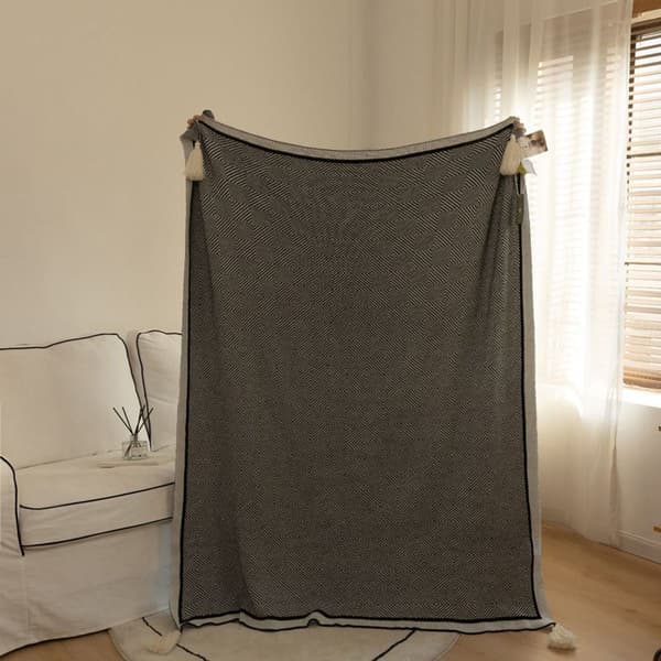 Strikket teppe, til sofa, kontor, sofa og seng, mykt teppe