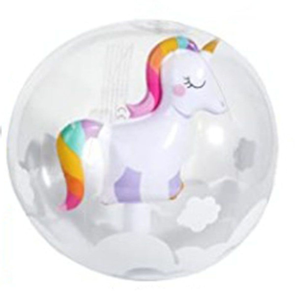 Vannpolo enhjørning, diameter 30 cm, transparent KLB