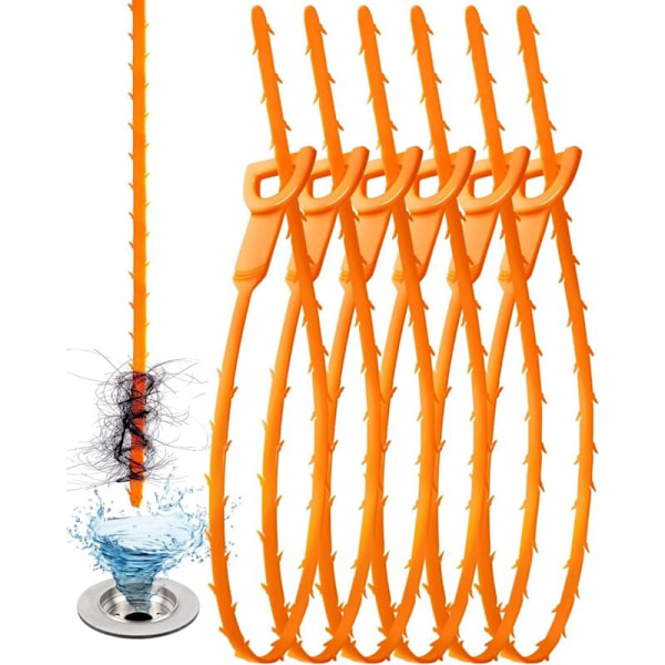 25\" Set med verktyg för avloppsrensning - Avloppsrensningsverktyg - Avloppsrensare för hår - Avloppsrensningsstickor - Snabb och enkel avloppsrensning för KLB
