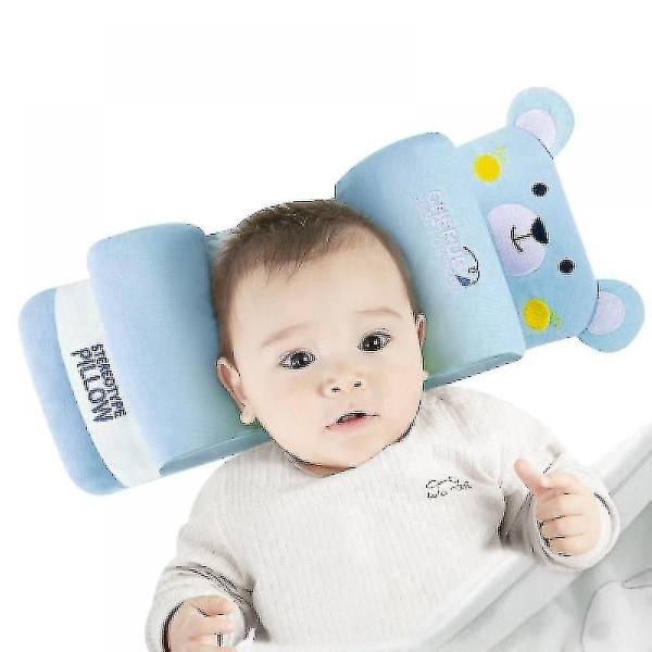 Blå huvudformad kudde för nyfödda, anti-excentriskt huvud KLB