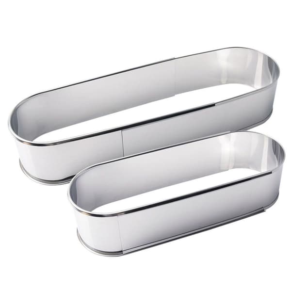 Bageform/bagekant - lavet af rustfrit stål - oval, i folie - ekstra bred - KLB