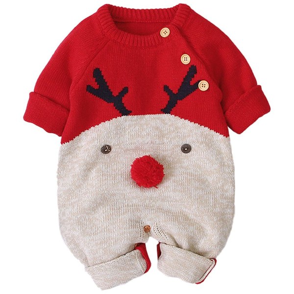 Baby Jultröja - Långärmade Kläder - Julklapp - Röd 70 cm KLB