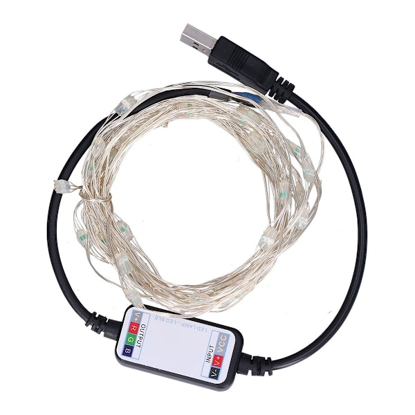 Strålkastare USB LED Färgglada RGB Vattentät Koppartråd Musik KLB