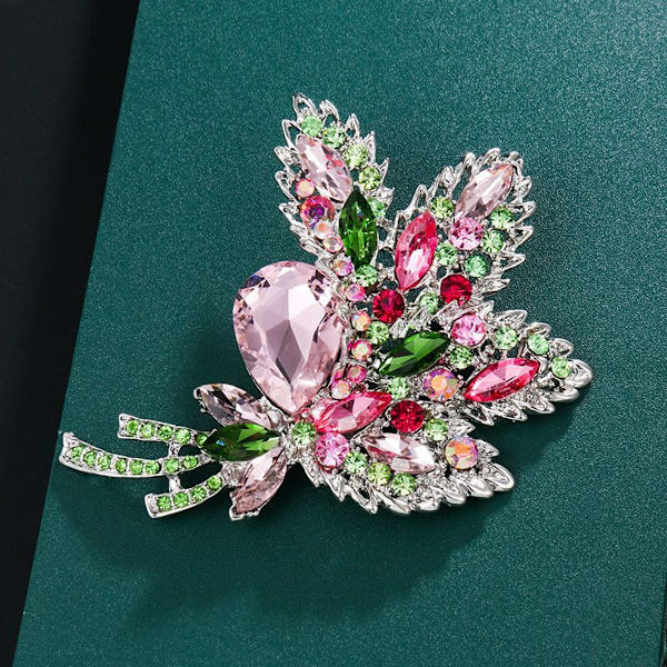 Brocher, dame broche med rhinsten, elegant stil, fest, banket, tørklæde