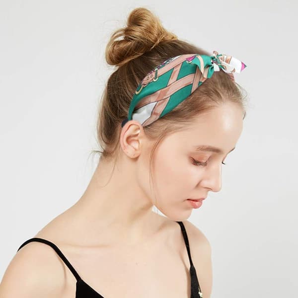 Modehårband Bred Knuten Blomma Huvudbonad Elastisk Håraccessoarer (6