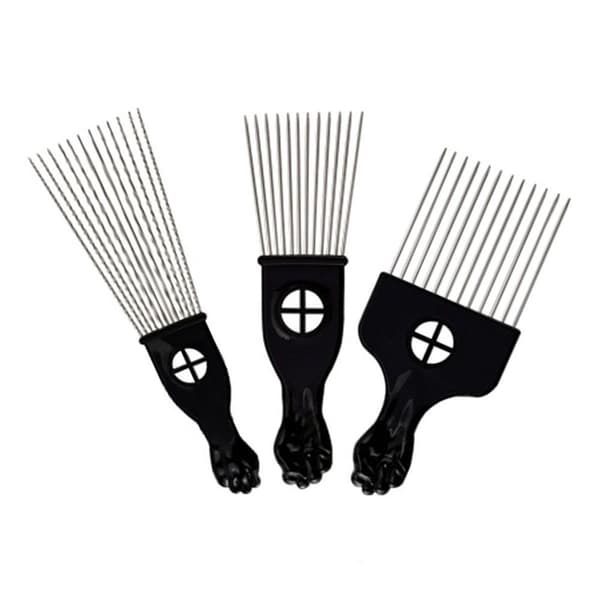 Pcs Sort Metal Afro Hårkam Bred Tænder Styling Til Krøllet Hår KLB
