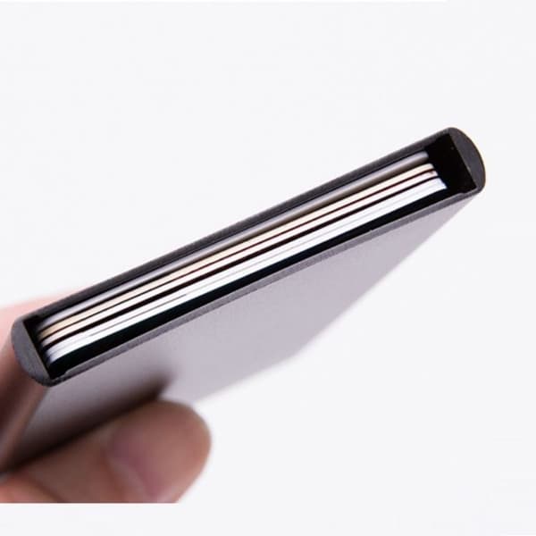 2 stk. kredittkortholder i aluminiumlegering, RFID-beskyttelse, multifunksjonell