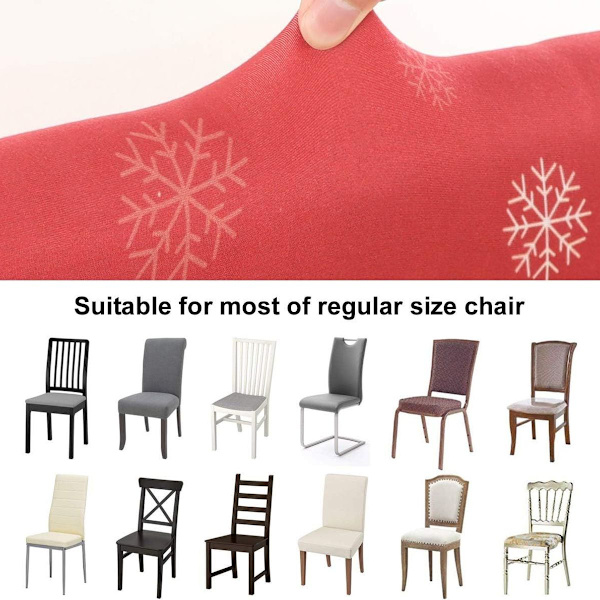 Universal Stretch Christmas Stolskydd Set om 6, Avtagbart Stolskydd Säte KLB