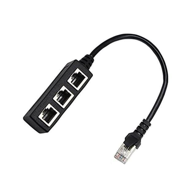 1 til 3 Ethernet LAN netværkskabel, RJ45 stik 1 til 3 Ethernet LAN sokkelkabel kabel
