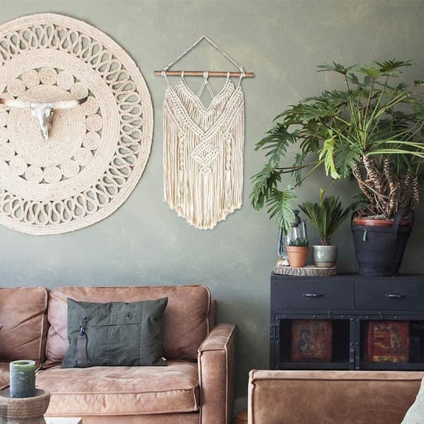 Väggdekoration i boho-stil, vävd väggdekoration, bohemisk vävnad KLB