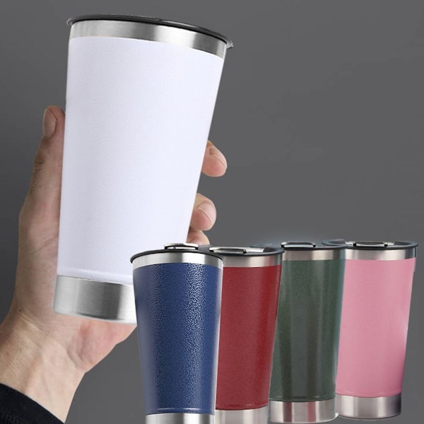 Rostfritt stål mugg med vit