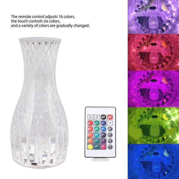 Krystall Diamantlampe, Kronblad, Rose, Lys og Skygge, Diamant KLB