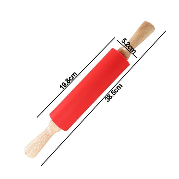 Silikonkjevle for baking - Non-stick treoverflate, rød KLB