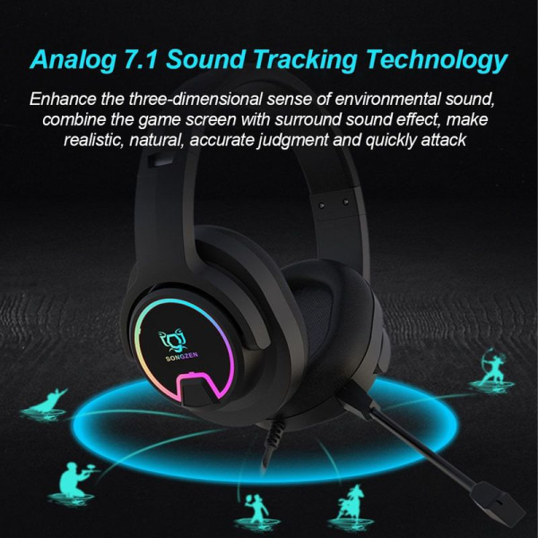 Gaming headset med mikrofon, Bluetooth gaming høretelefoner med
