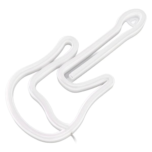 Gitarr neon skylt, färgglad, USB batteridriven, förborrade hål KLB