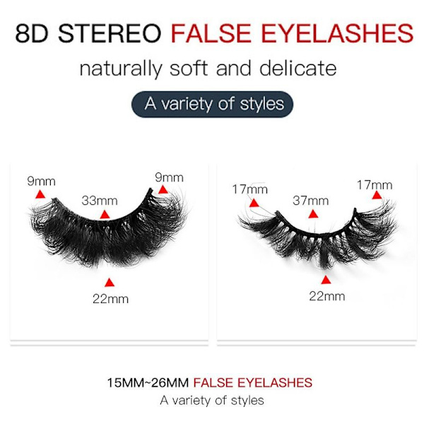 Falska ögonfransar Fluffy Falska ögonfransar Lång volym Falska ögonfransar Stil 2