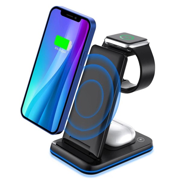 Trådlös laddare, induktiv laddningsstation för Apple Watch Svart KLB