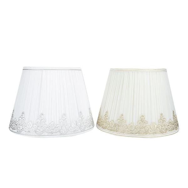 2 moderna lampskärmar med spetsväv, vardagsrumstillbehör KLB