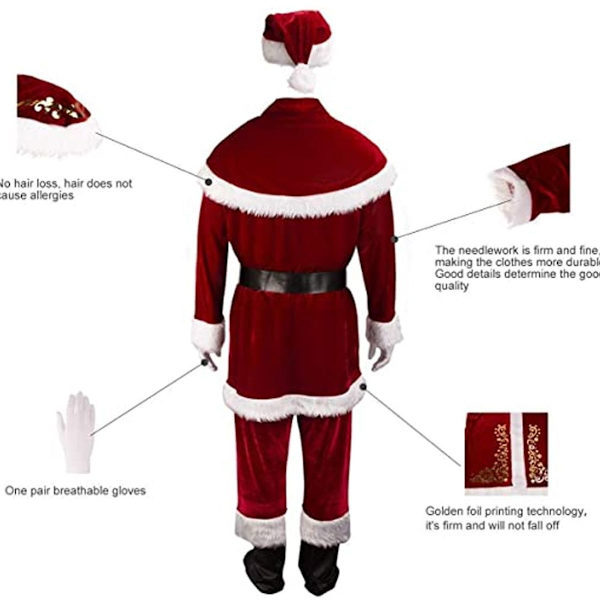 Jultomtekostym för män Julgransfest Cosplay för vuxna KLB