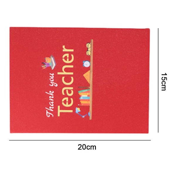 Pop Up Takk-kort med konvolutter, Lærerens Dag-kort, 3D