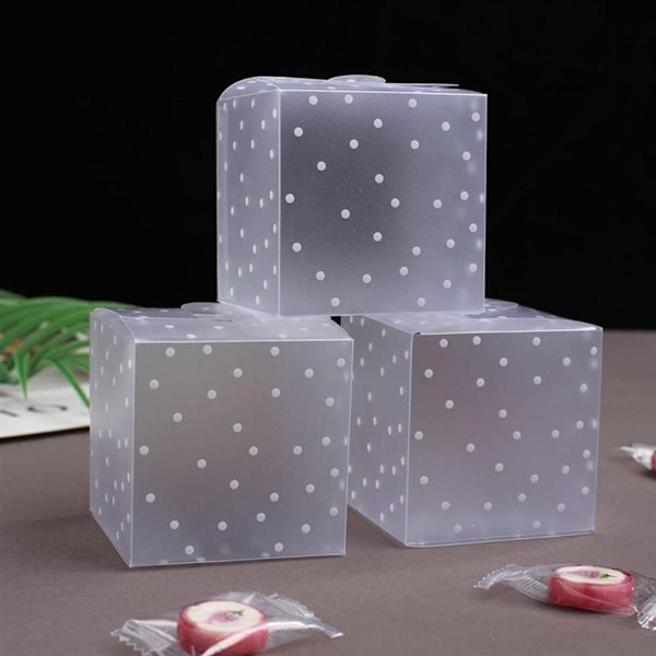 50 stk. Translucence Plastik Candy Box PVC Dot Candy Boxes Chokolade Gave KLB