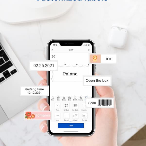 P10 Etikettutskrift, Termisk Etikettutskrift, Bläckfri, Bluetooth