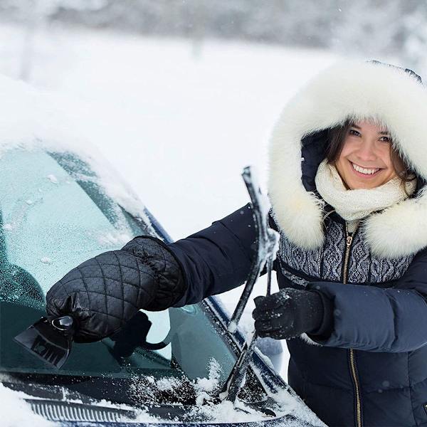 Jääraappa hanskoilla autoon, vedenpitävä lämmin auto punainen KLB