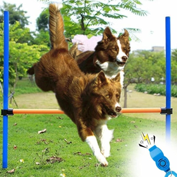 2 i 1 hundefløyte/klikker, treningsklikker med håndleddsstropp og stor knapp for trening og opplæring av hunder, katter eller hester, 3 farger