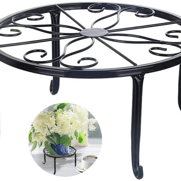Retro Design Metall Rund Smidd Jern Blomsterkrakk Plante Stativ KLB