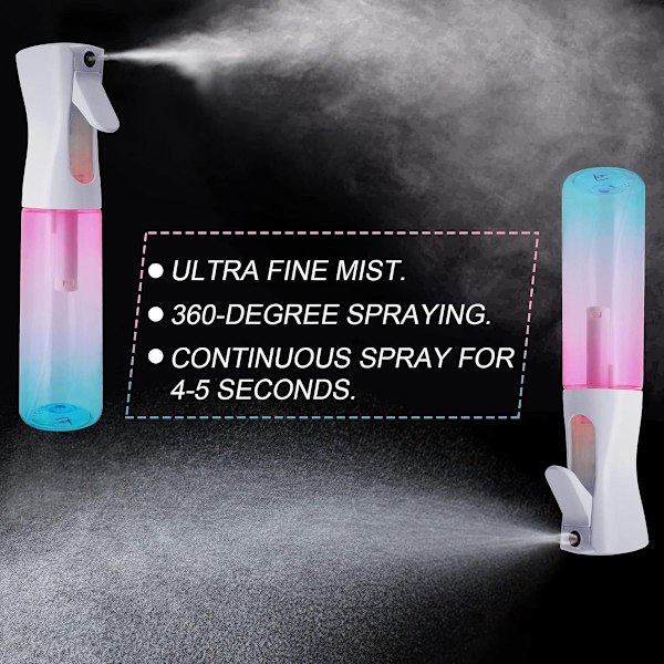 Hårsprayflaska, Tom Plastsprayflaska, Gradienter, Rosa, Blå KLB