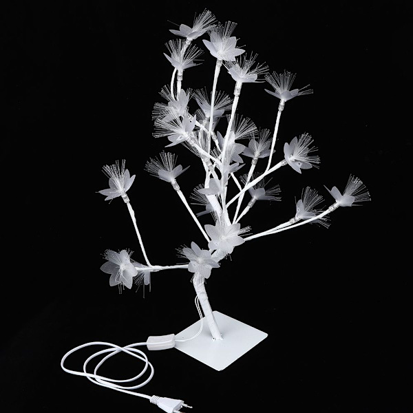 24LEDs vit fiberoptisk blomma träd blomma bonsai ljus KLB