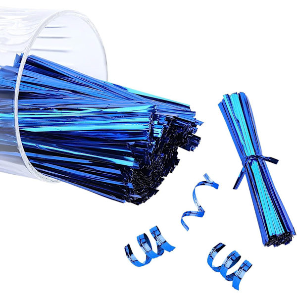 800 stk. 10 cm Metal Twist Ties (Blå) til Kaffeposer, Slikposer, Konfektposer, Kager, Festtilbehør, Twist Ties, Julepynt