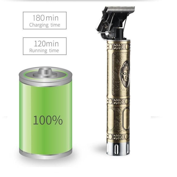 Barber Shop Hårklippare Professionell Elektrisk Outliner Detaljtrimmer Vattentät KLB