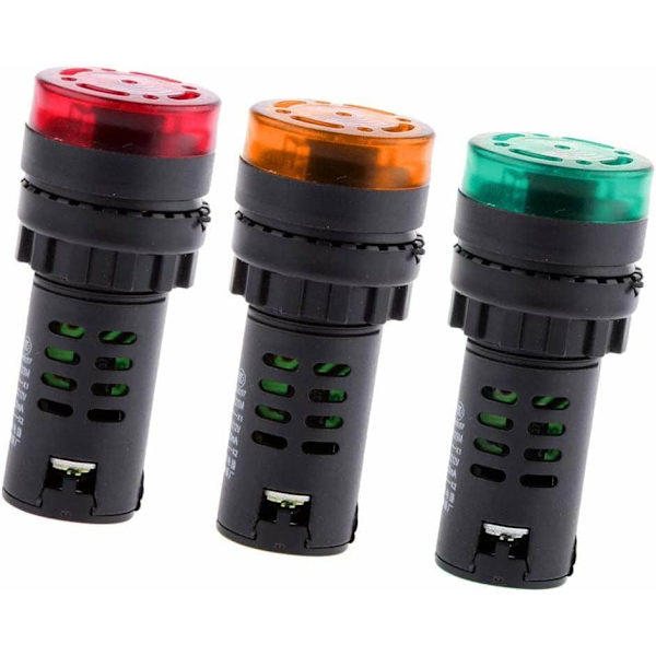 Punainen AD16-22SM 22mm LED-merkkivalo Summeri - Punainen