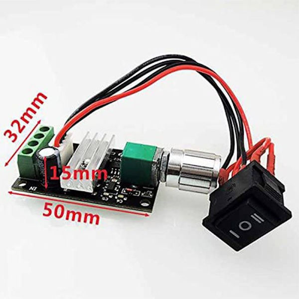DC 6V 12V 24V 3A 80W DC-motorhastighetsregulator (PWM) justerbar