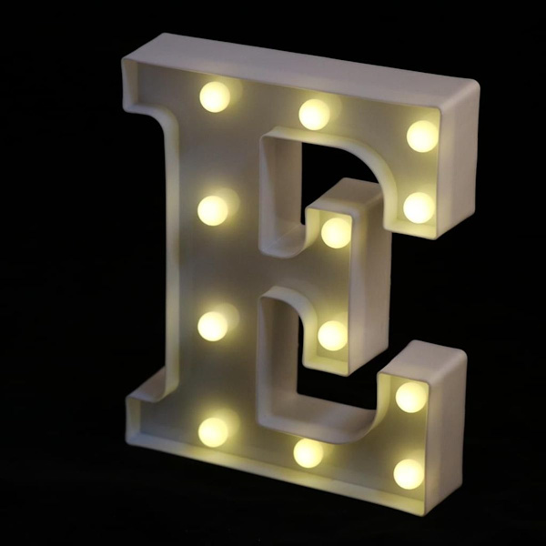 Dekorativ LED-bokstav Marquee-skylt med lampor E A 22 x 18 x 4 cm KLB