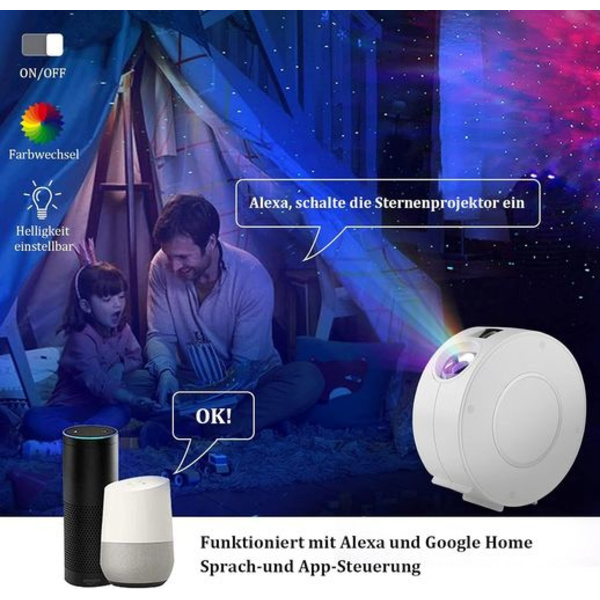 LED-stjärnhimmelsprojektor, Nigecue Smart LED-stjärnprojektor 3D Galaxy med