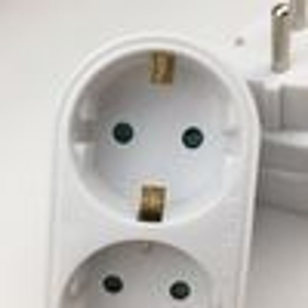 2-vejs EU-stikkontakt, multistikkontakt, strømstik, tredobbelt stikkontakt-adapter