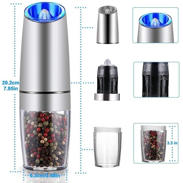 2020 Gravity Pepper Mill Electric, Salt and Pepper Mill