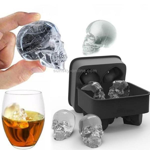 2017 Skull Ice Cube Tray Halloween Gave 4 Huller Ice Cube Tray